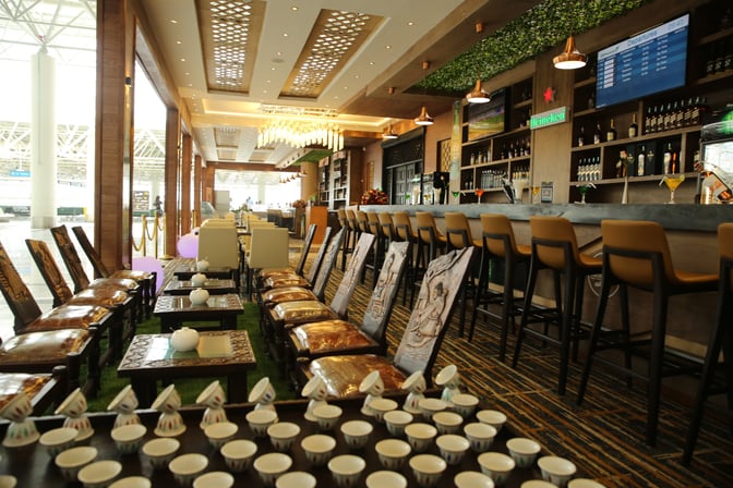 The Plaza Premium Lounge at Addis Ababa Bole International Airport provides traditional Ethiopian coffee ceremony.